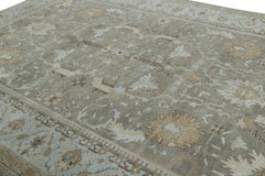 Rug & Kilim's Persian Style Rug in Gray and Blue with Floral Patterns