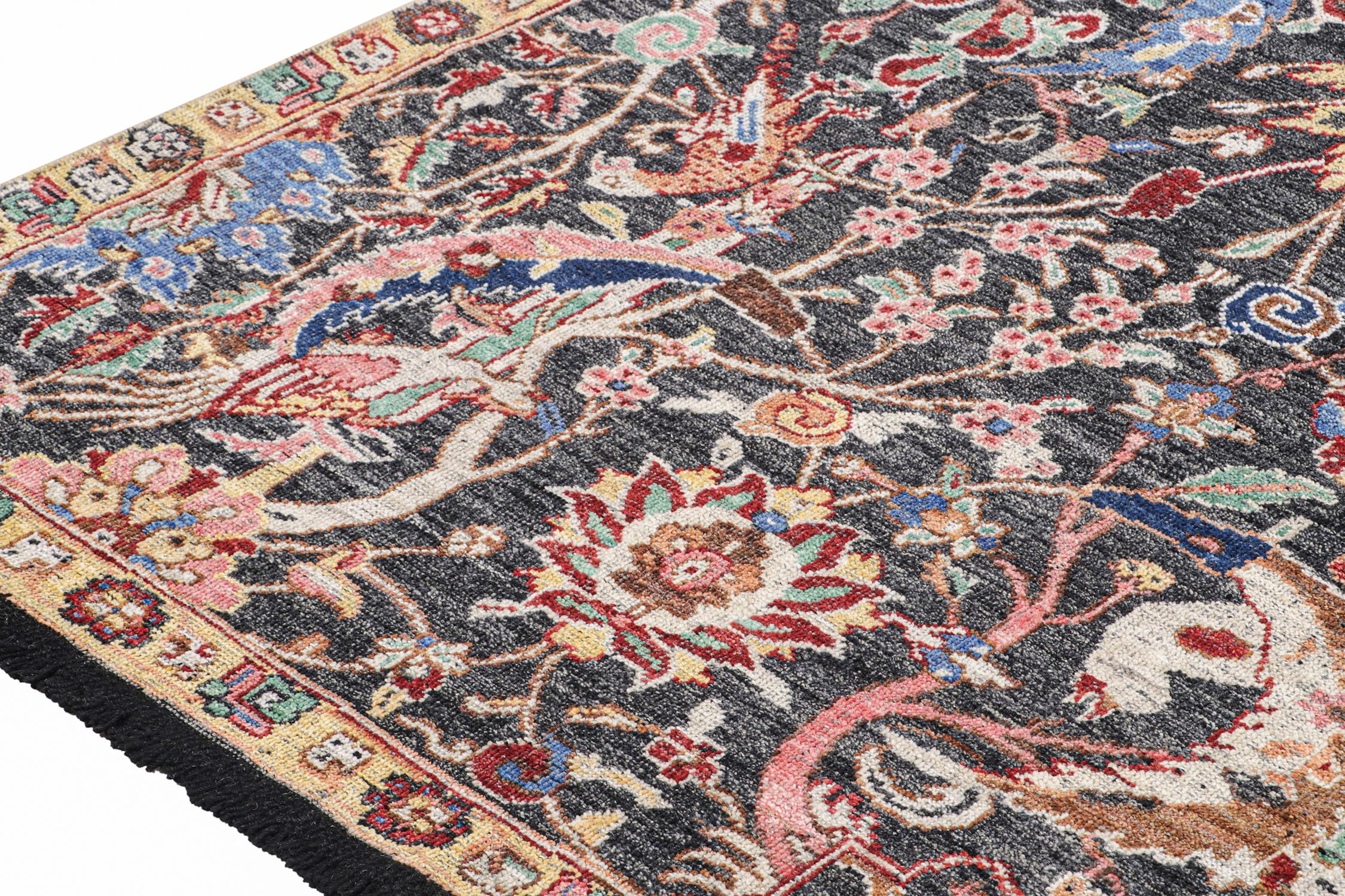 Rug & Kilim’s Persian-Style Rug in Gray with Vibrant Floral Patterns In New Condition For Sale In Long Island City, NY