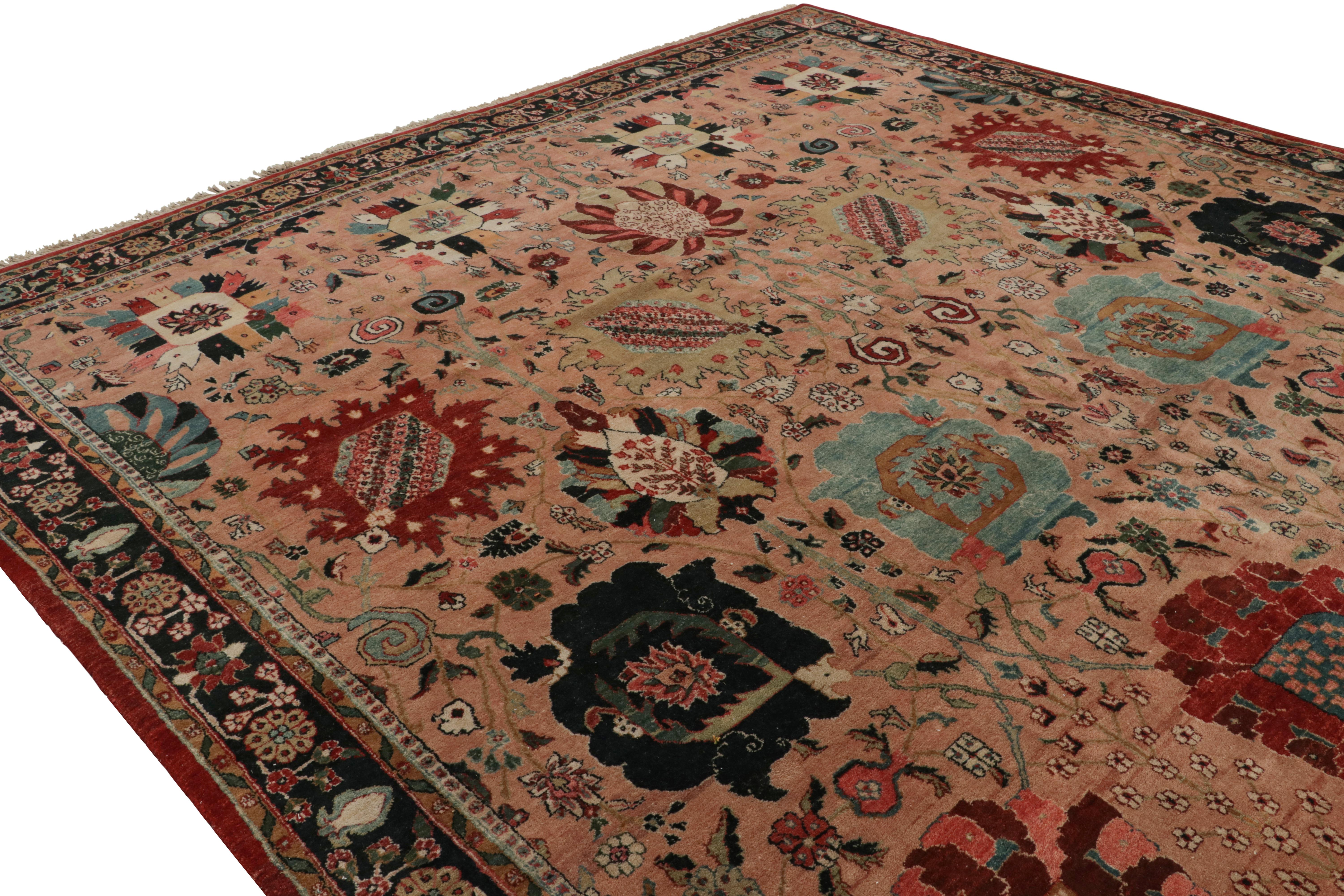 Rug & Kilim’s Persian Style rug in Pink with Polychromatic Floral Patterns In New Condition For Sale In Long Island City, NY