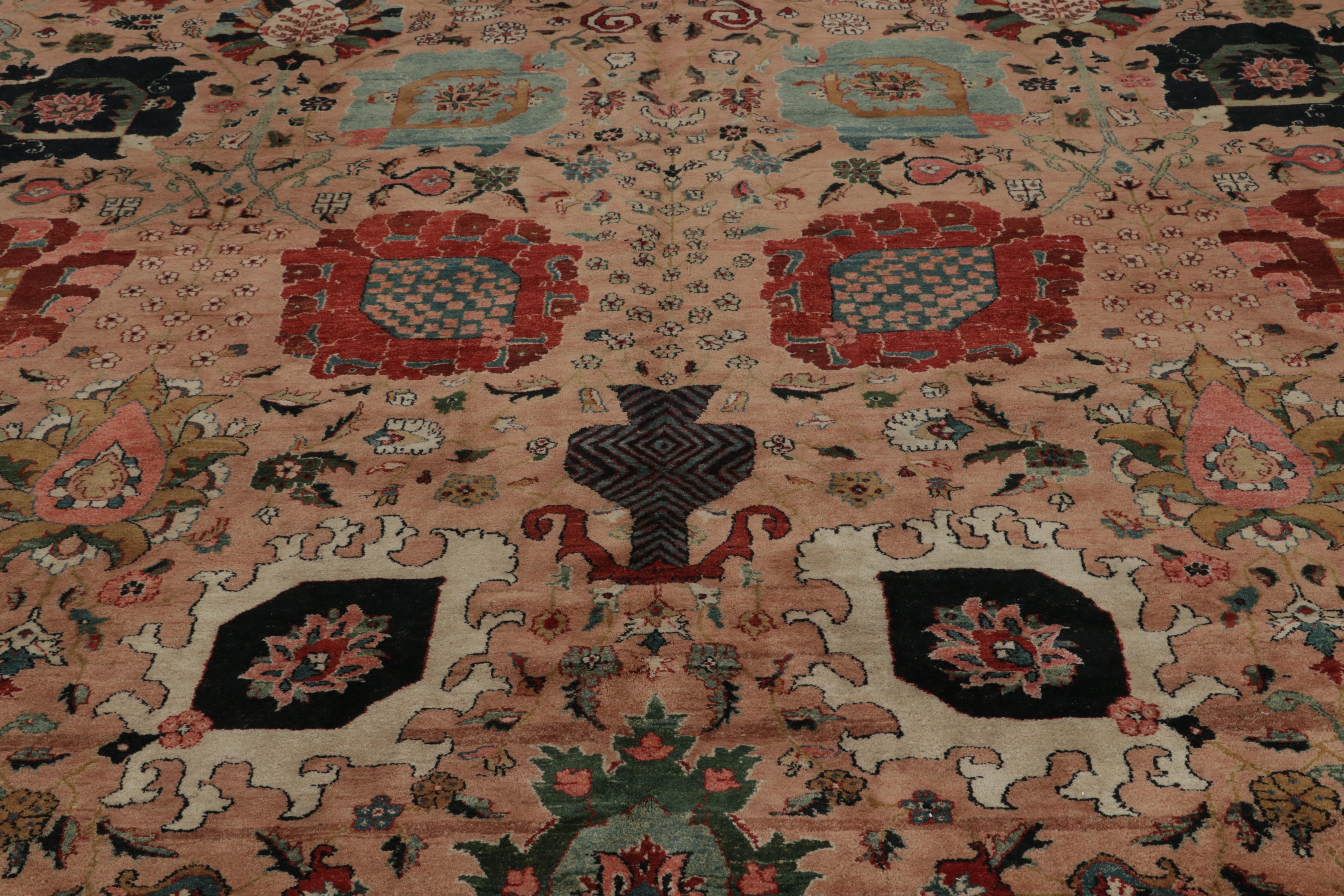 Tappeto in stile persiano Rug & Kilim in rosa con motivi floreali policromatici In condizioni Nuovo in vendita a Long Island City, NY