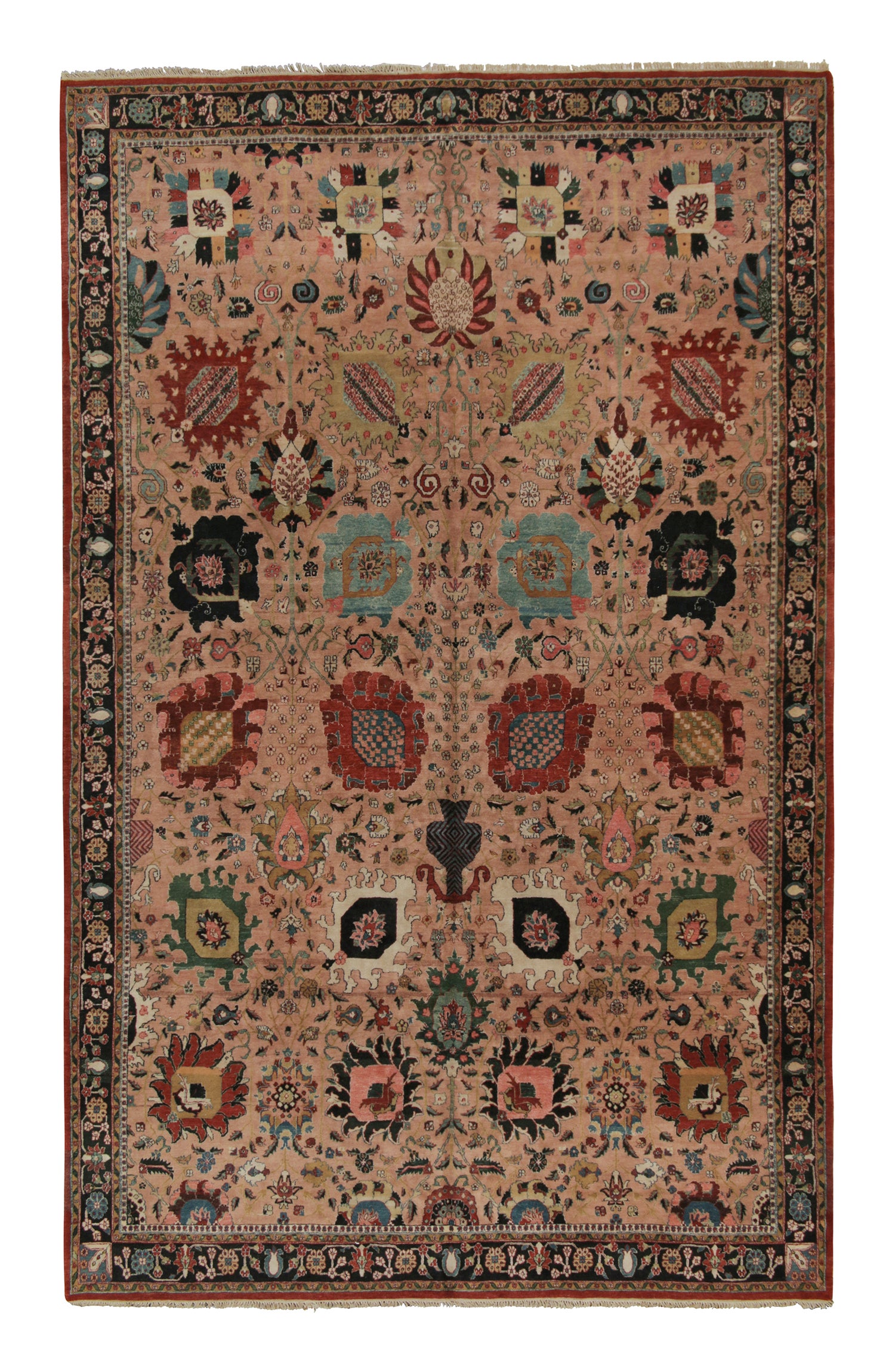 Rug and Kilim’s Persian-Style Rug in Gray with Vibrant Floral Patterns ...