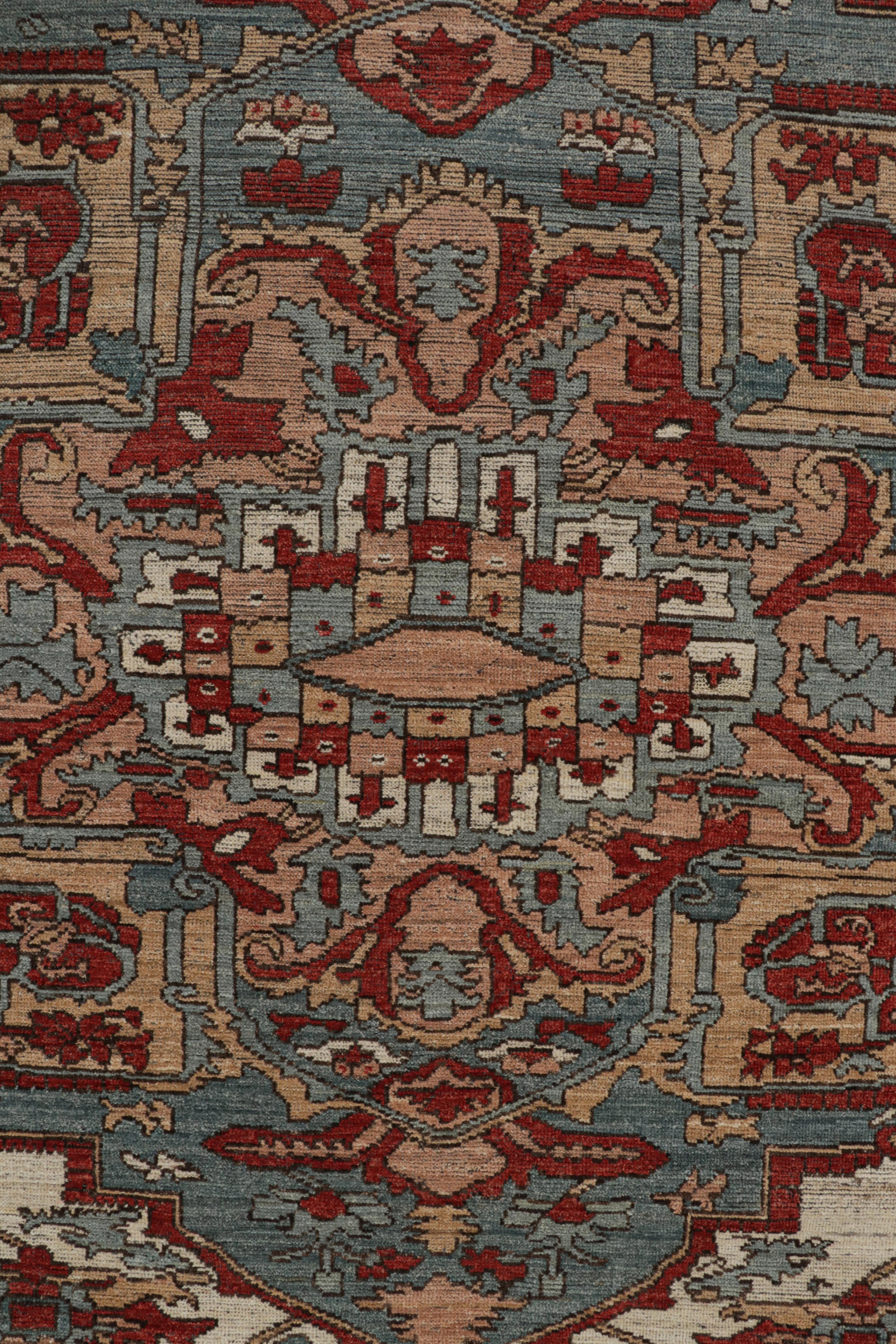 Rug & Kilim’s Persian Style Rug in Red, Blue & White Patterns In New Condition For Sale In Long Island City, NY