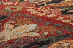 Rug & Kilims Teppich im persischen Stil in Rot, Gold und Schwarz mit Blumenmustern