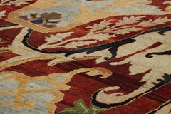 Rug & Kilim’s Persian Style Rug in Red, Gold, and Black with Floral Patterns
