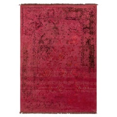 Tapis et tapis de style persan Kilims en rouge rose à motifs floraux