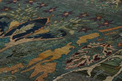 Rug & Kilim’s Persian Style Rug in Teal with Polychromatic Floral Patterns