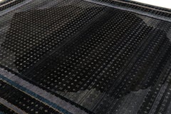 Rug & Kilim’s Persian Style Rug with Black, Blue and Purple Geometric Patterns