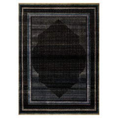 Tapis de style persan à motifs géométriques noirs, bleus et violets de Rug & Kilim