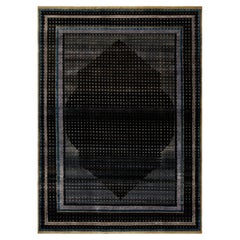 Rug & Kilim's Teppich im persischen Stil mit geometrischen Mustern in Schwarz, Blau und Lila