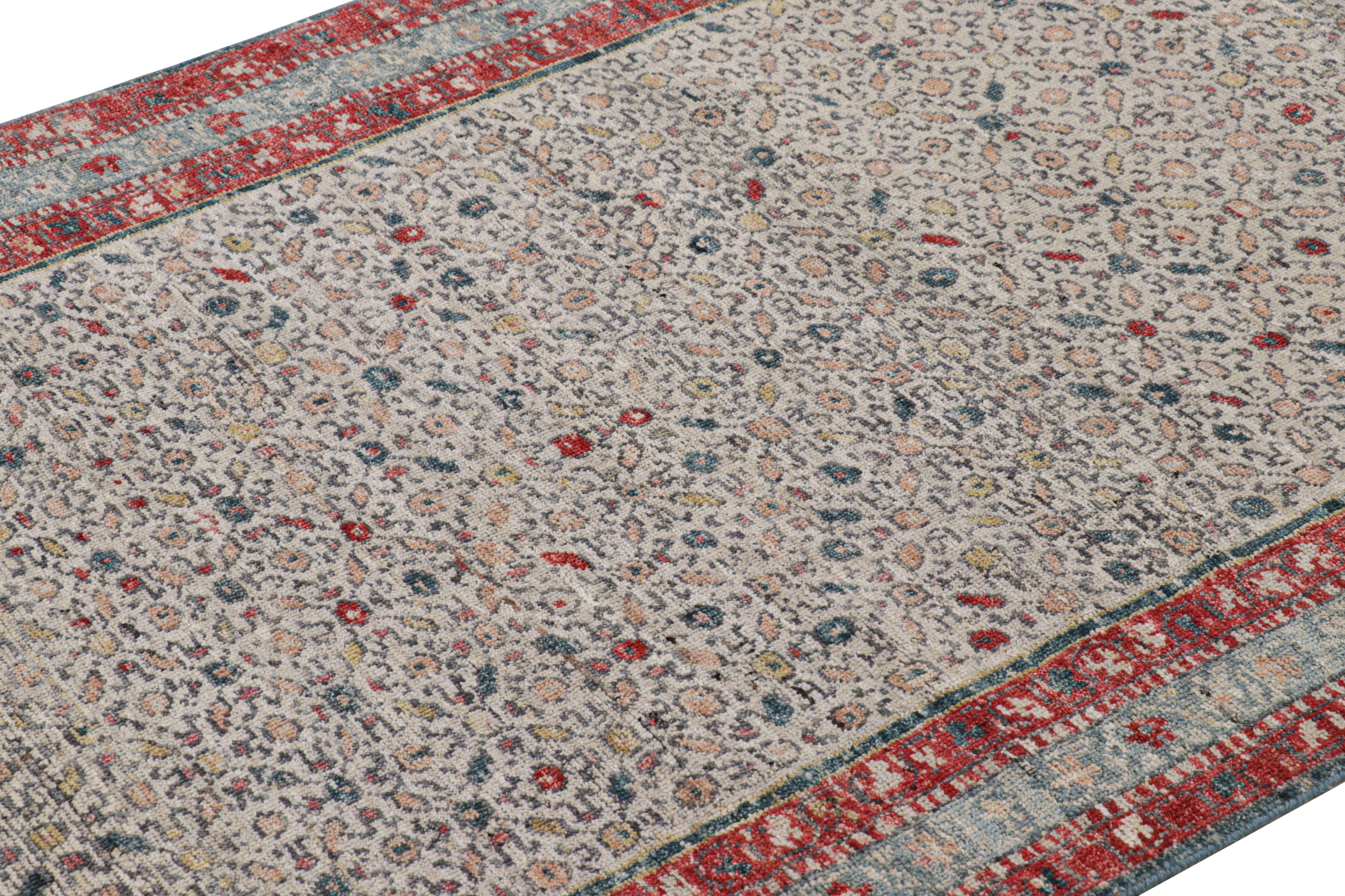 Annodato a mano in una speciale miscela di lana di Ghazni, questo tappeto runner 4x8 è una nuova ed entusiasmante aggiunta alla collezione Burano di Rug & Kilim, ispirata alla sensibilità dei tappeti tribali caucasici e persiani della fine del XIX