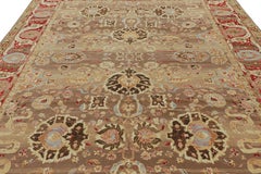 Alfombra persa estilo Tabriz de Rug & Kilim en beige-marrón con motivos florales