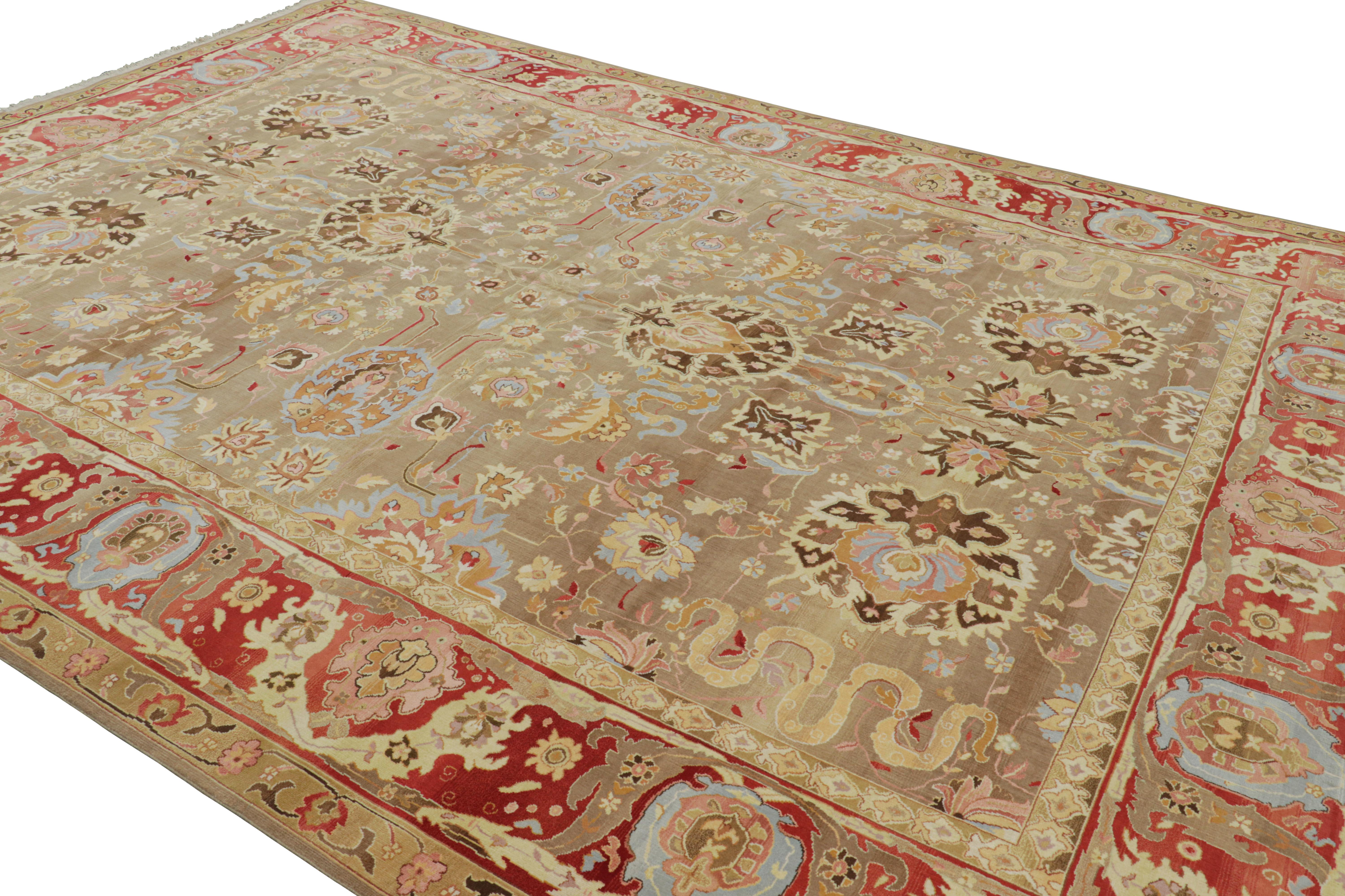 Rug & Kilims persischer Teppich im Tabriz-Stil in Beige-Braun mit Blumenmustern im Zustand „Neu“ im Angebot in Long Island City, NY