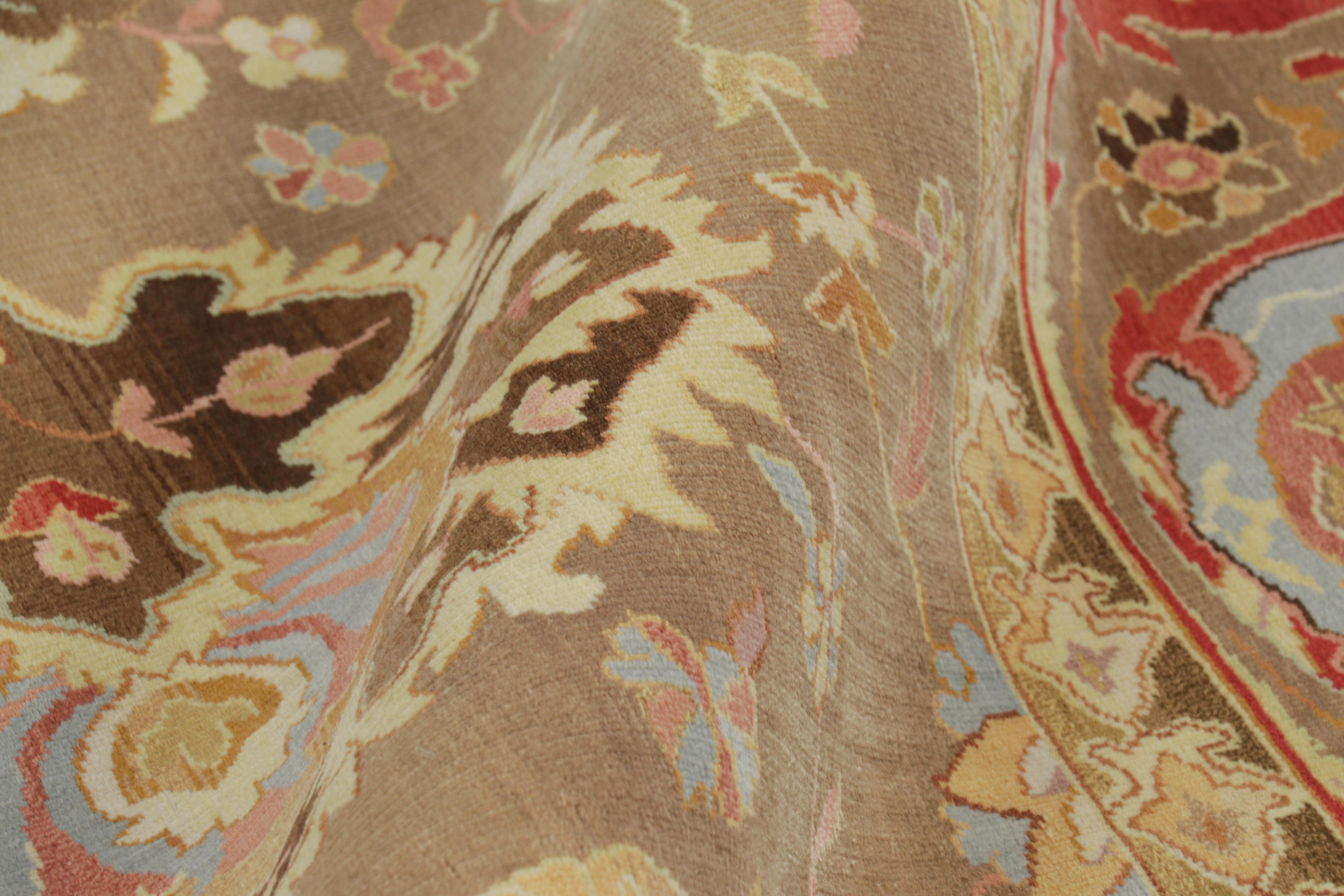 Rug & Kilims persischer Teppich im Tabriz-Stil in Beige-Braun mit Blumenmustern (Wolle) im Angebot