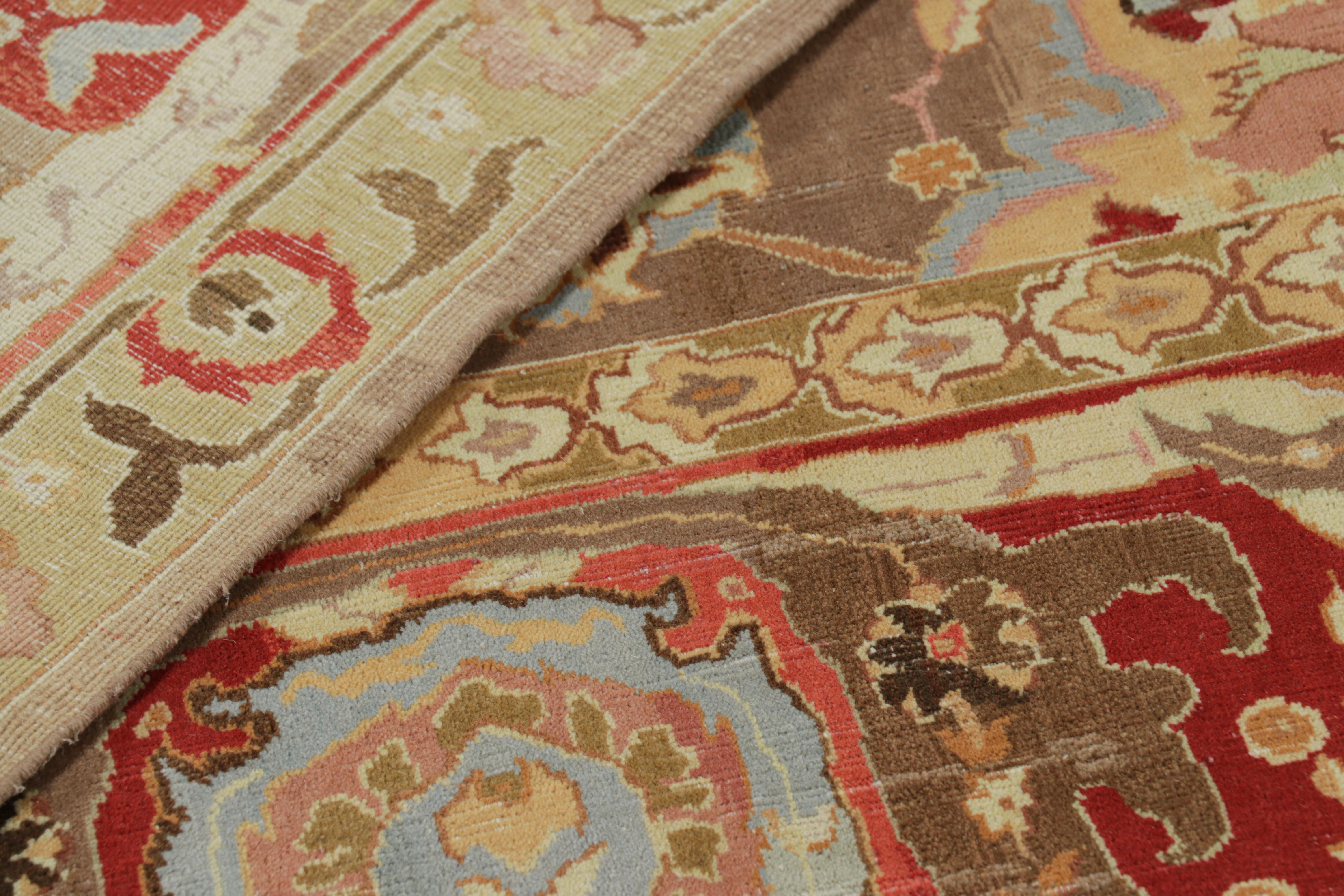 Laine Rug & Kilim's Persian Tabriz Style Rug in Beige-Brown with Floral Patterns (tapis persan de style Tabriz en beige et brun avec des motifs floraux) en vente