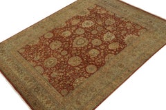 Rug & Kilim’s Persian Tabriz Style Rug in Red with Gold and Beige Floral Pattern