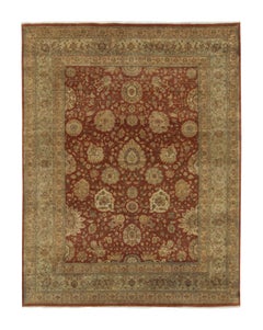 Rug & Kilim’s Persian Tabriz Style Rug in Red with Gold and Beige Floral Pattern