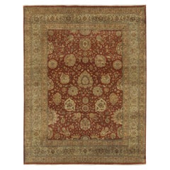 Rug & Kilim’s Persian Tabriz Style Rug in Red with Gold and Beige Floral Pattern