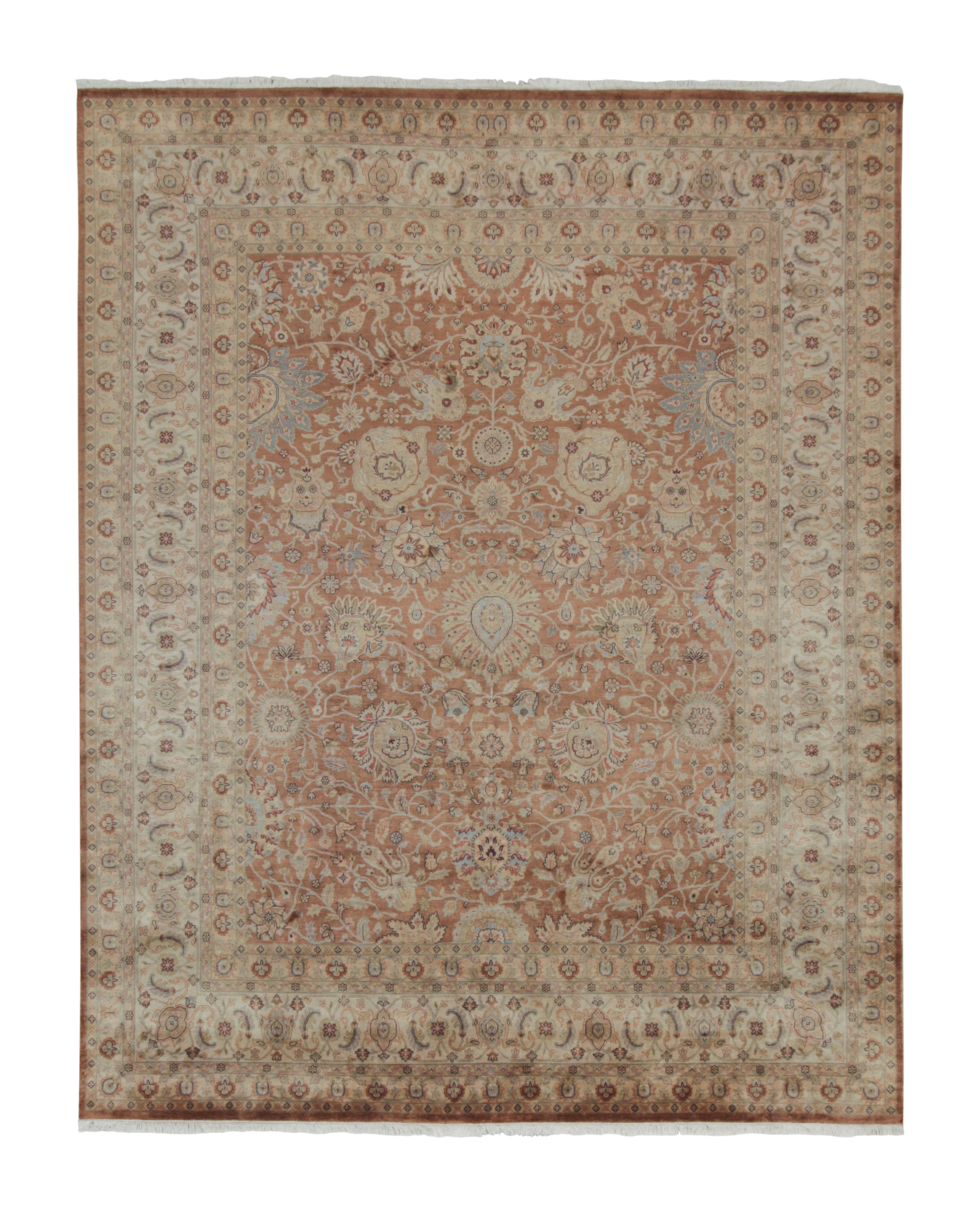 Tapis et tapis persan de style Tabriz de Kilim à motifs floraux rouille, marron et bleu