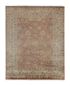 Tapis et tapis persan de style Tabriz de Kilim à motifs floraux rouille, marron et bleu