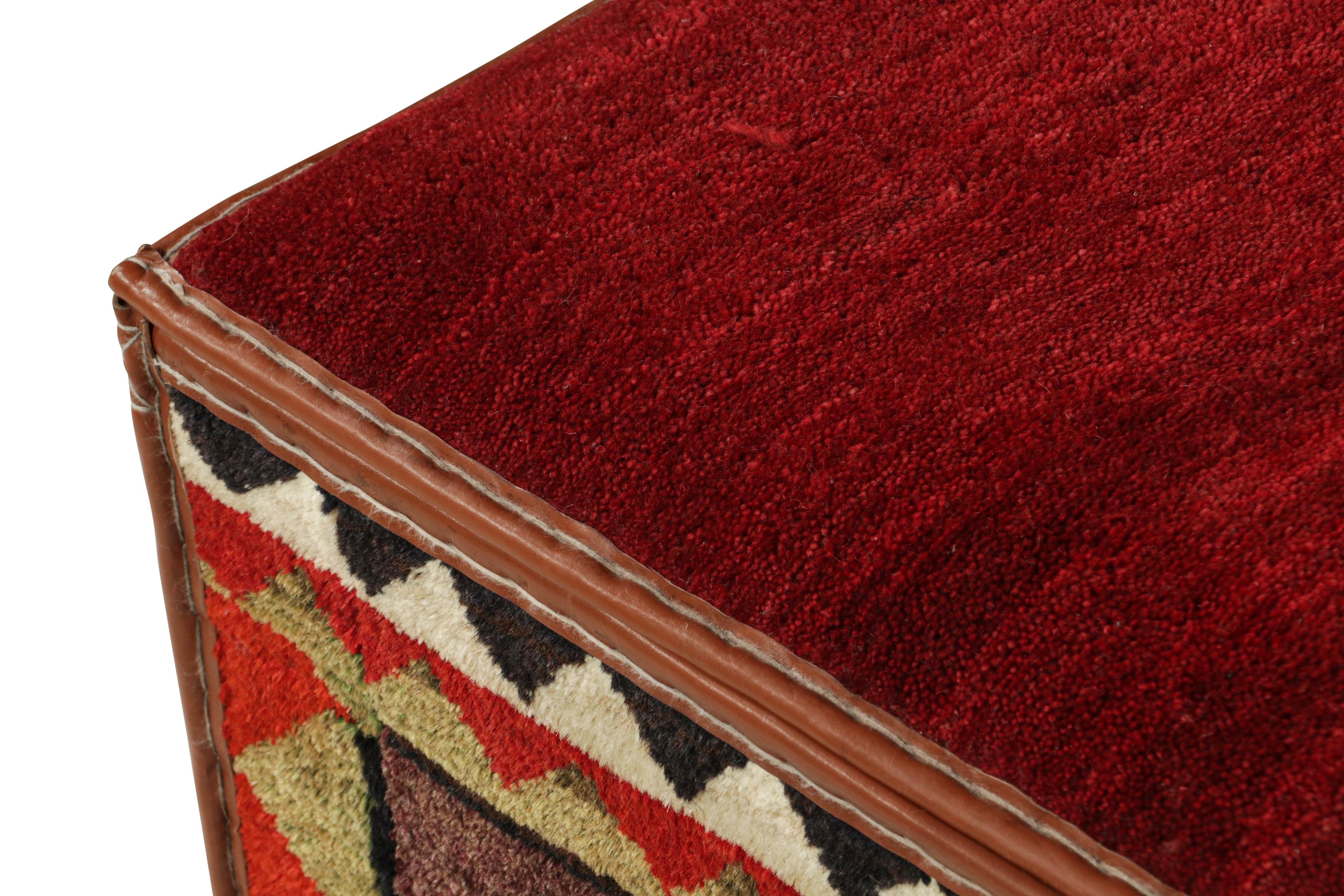 Modern Rug & Kilim’s Persian Tribal Storage Chest with Colorful Geometric Patterns For Sale