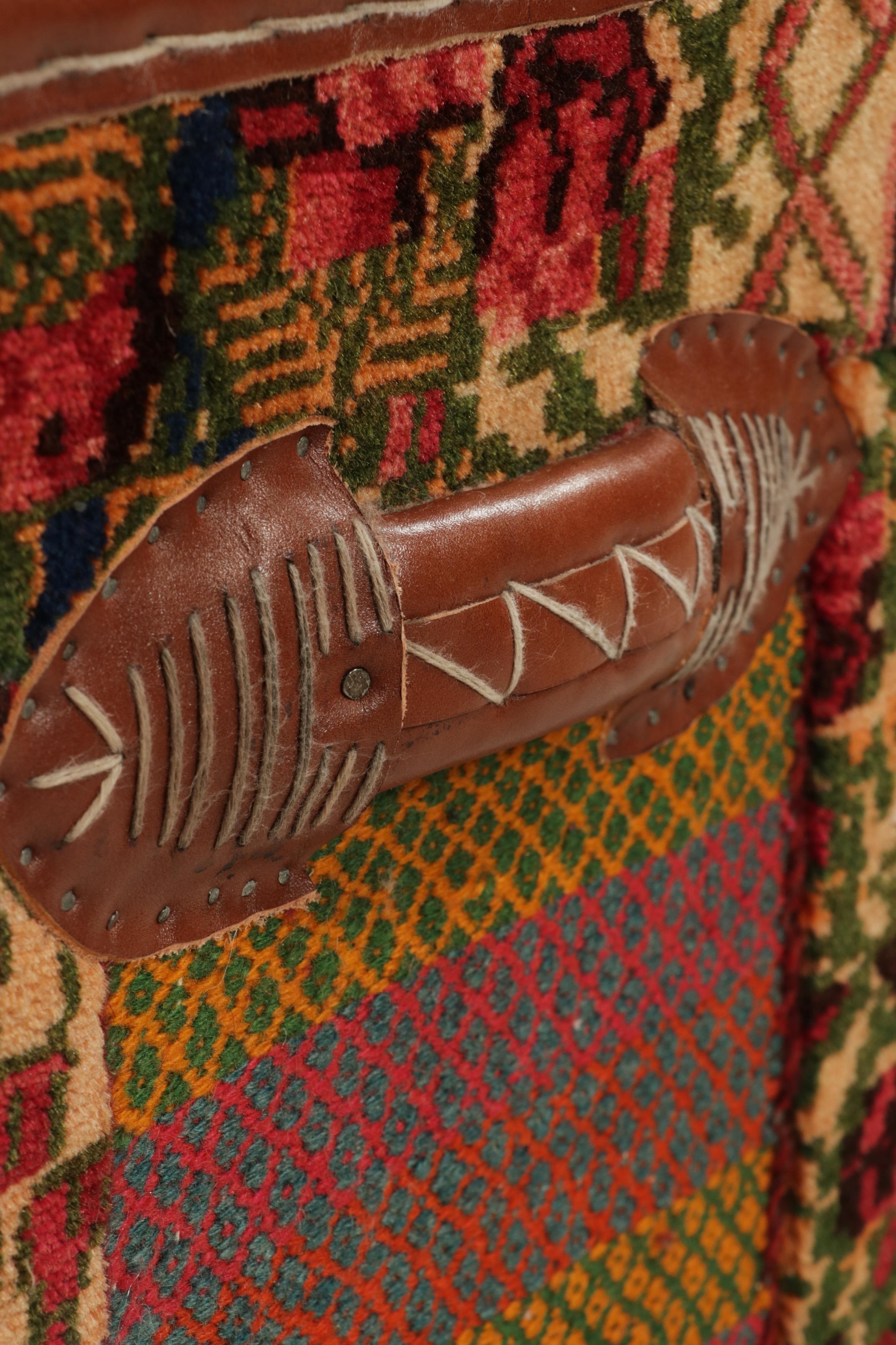 Rug & Kilim’s Persian Tribal Storage Chest with Colorful Geometric Patterns In New Condition For Sale In Long Island City, NY