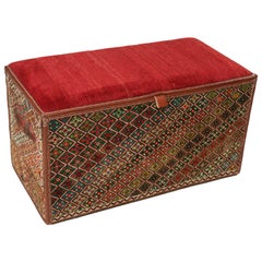 Rug & Kilim’s Persian Tribal Storage Chest with Colorful Geometric Patterns