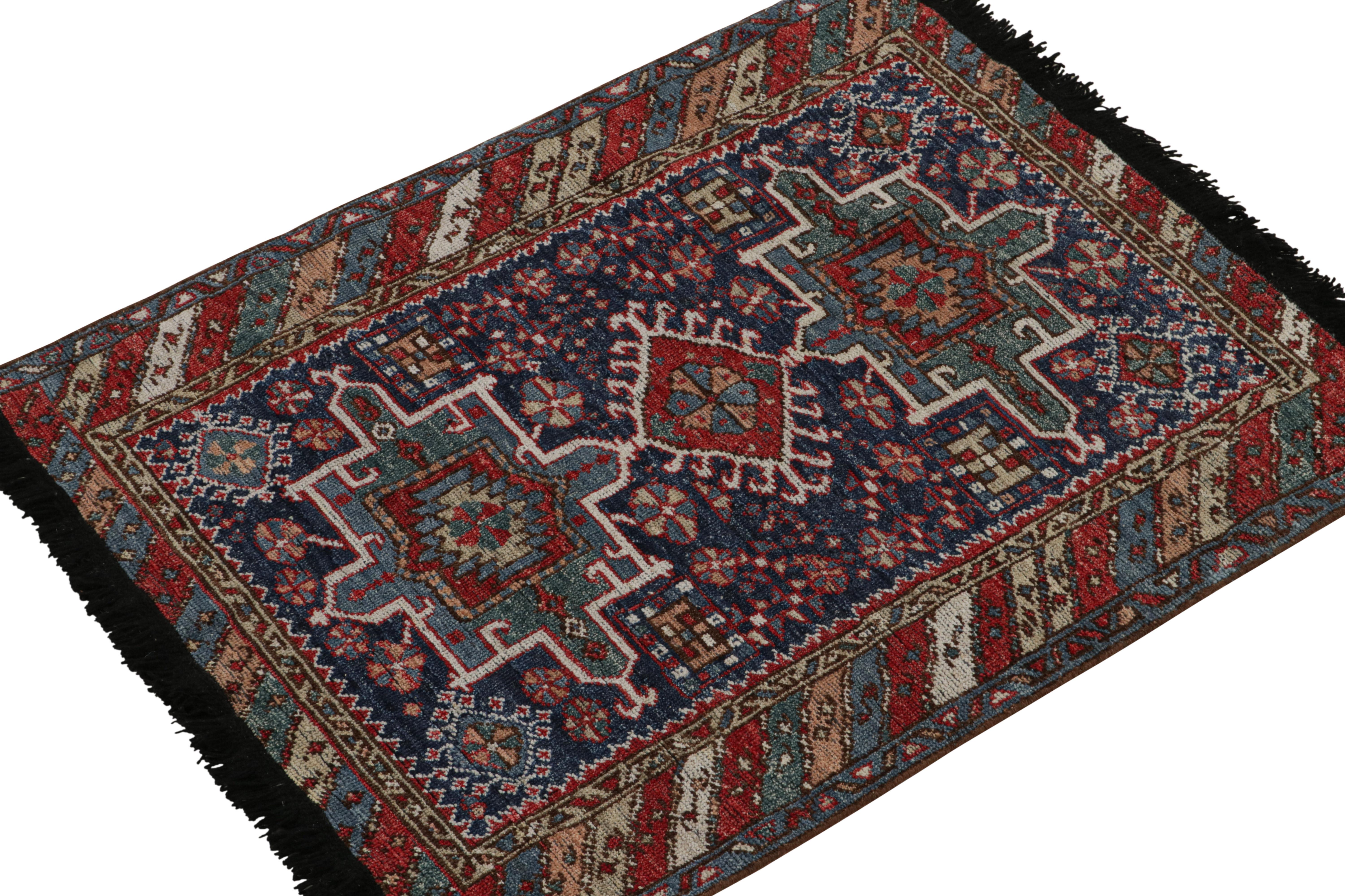 This 3x4 rug is a grand new entry to Rug & Kilim’s custom classics Burano collection. Hand-knotted in wool.

On the design

This rug is inspired by Persian tribal rugs in rich colors of red, blue, white & brown. 

A cozy contemporary take on a
