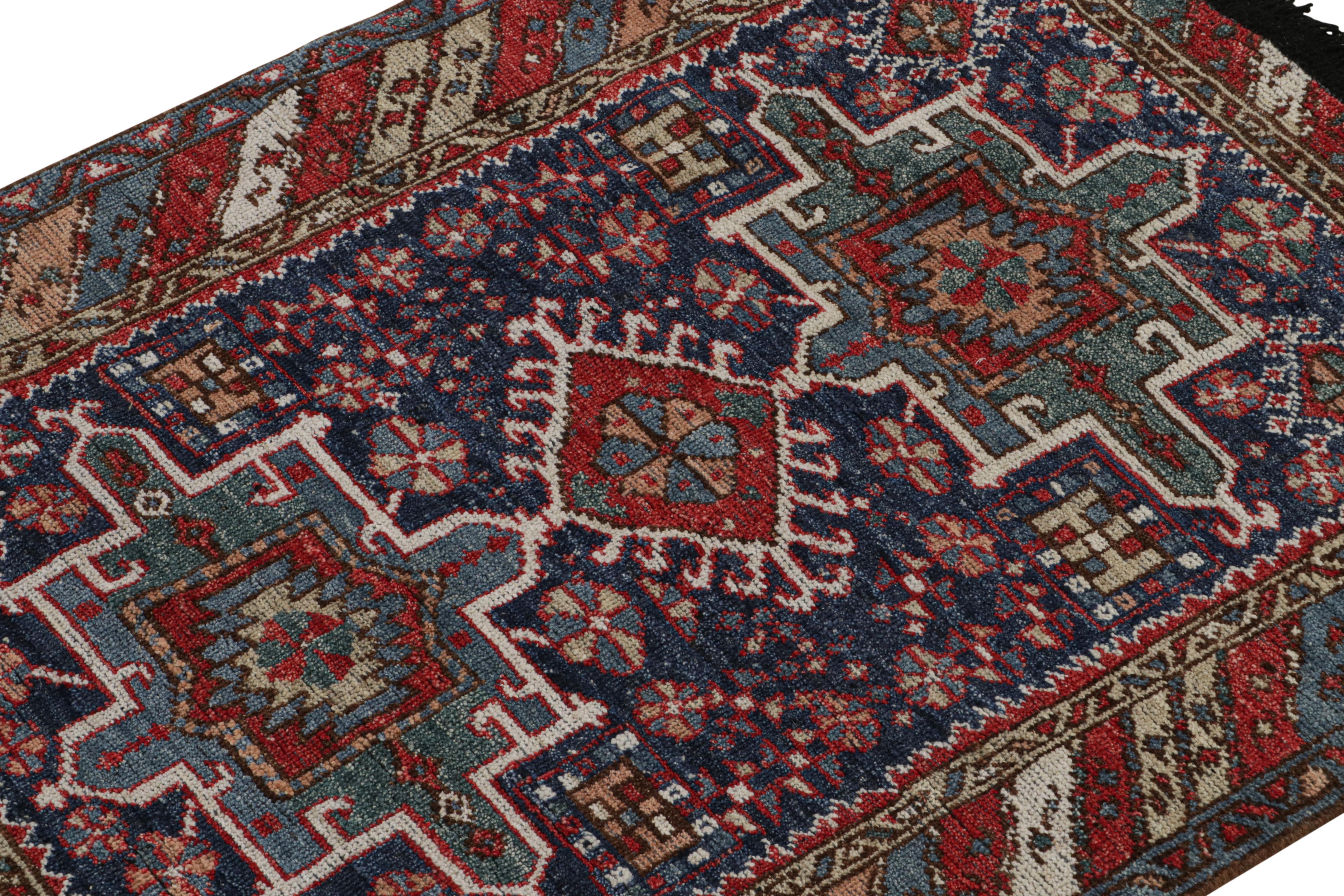 Hand-Knotted Rug & Kilim’s Persian Tribal Style rug in Red & Blue Patterns For Sale
