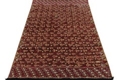 Rug & Kilim's Phulkari Style rug in Red, Brown, Beige Pictorial Pattern
