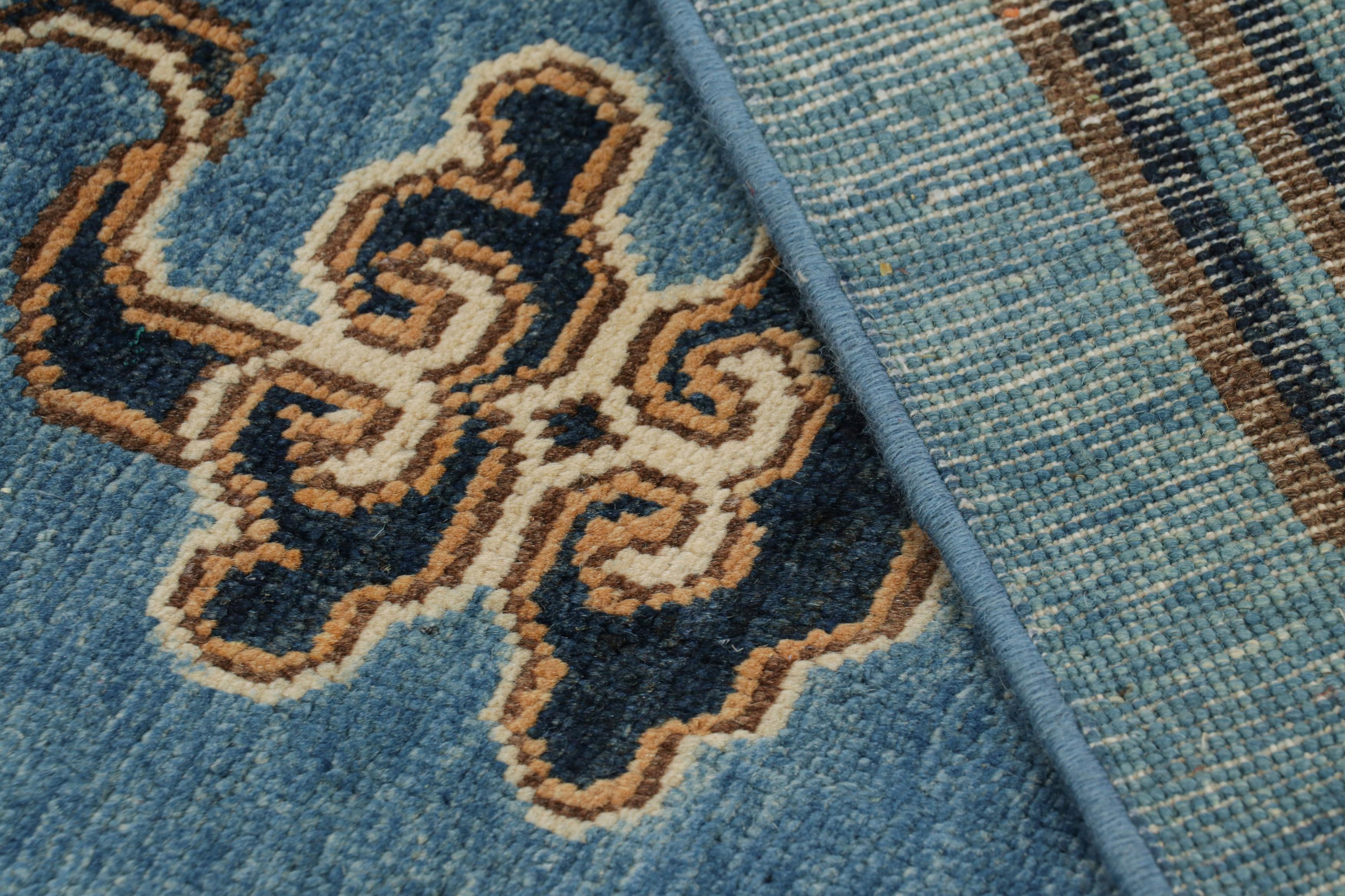Rug & Kilim’s Pictorial Dragon Rug in Navy Blue, with Geometric Borders For Sale 1