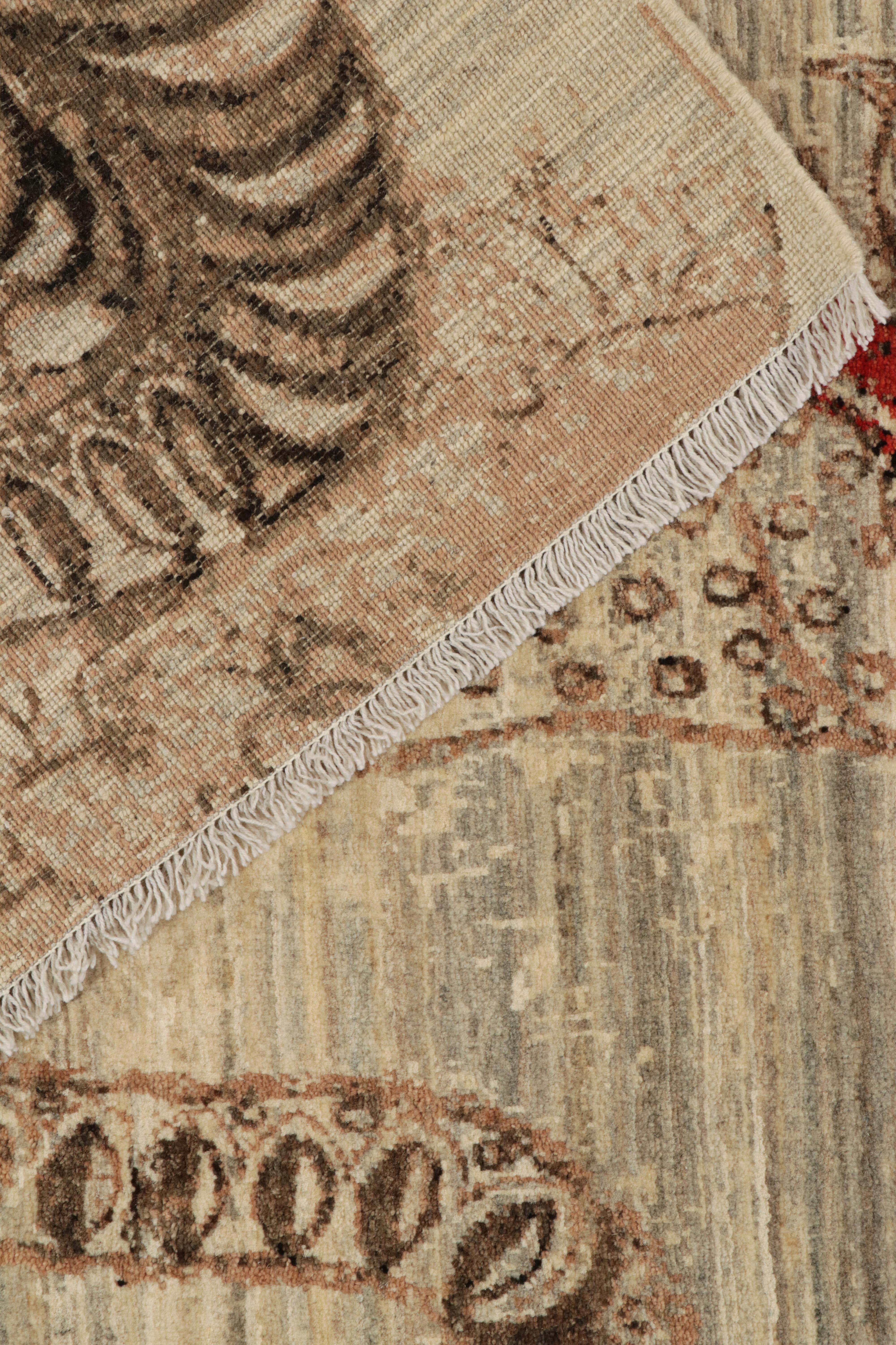 Teppich &amp;amp; Kilims Bildtiger Tigerteppich in Beige-Braun, Grau und Rot (Wolle) im Angebot
