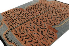Rug & Kilim’s Pictorial Tiger-Skin Rug in Orange, Blue and Black