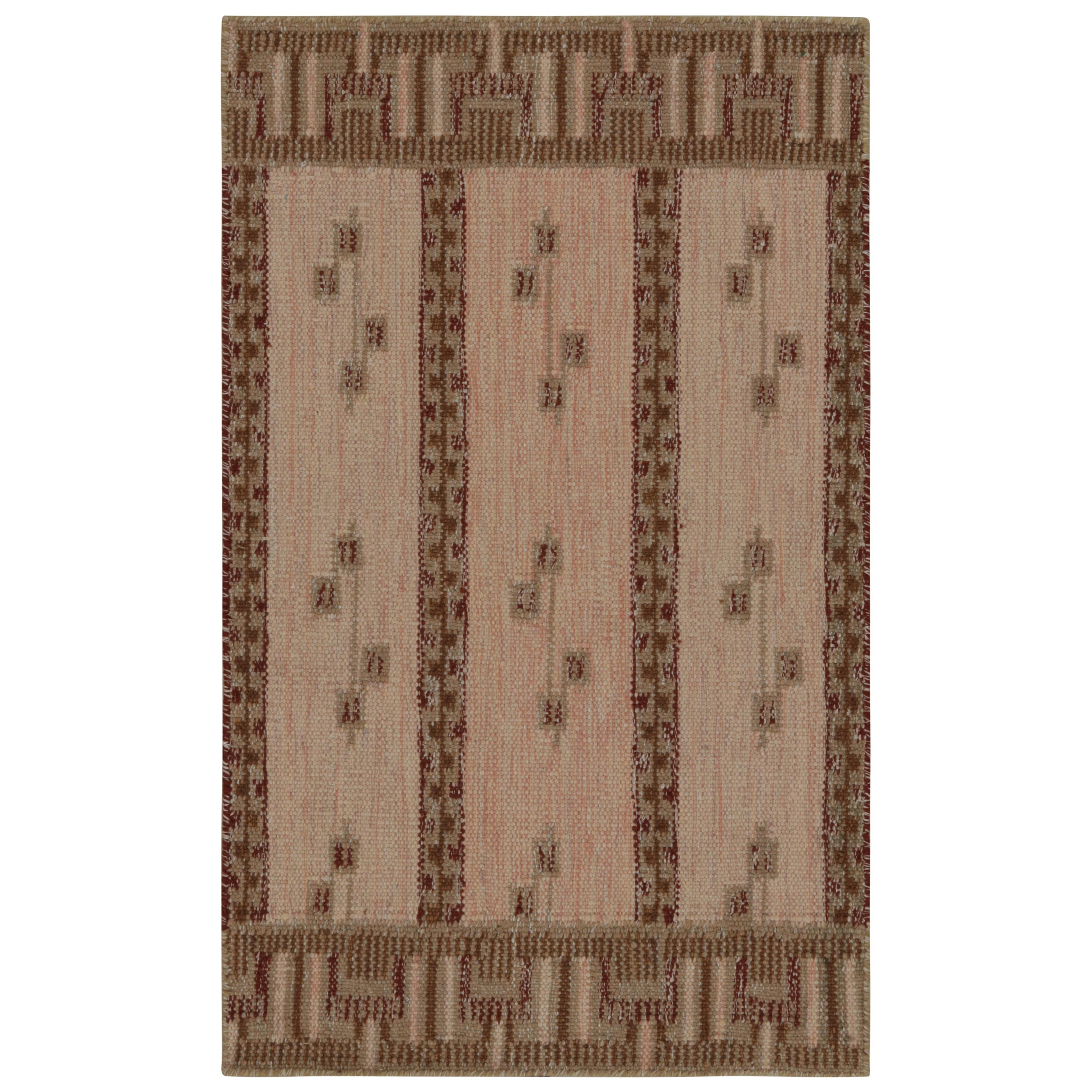 Rug & Kilim's Rose Scandinavian Style Kilim Scatter Rug with Geometric Patterns (tapis à motifs géométriques de style scandinave)