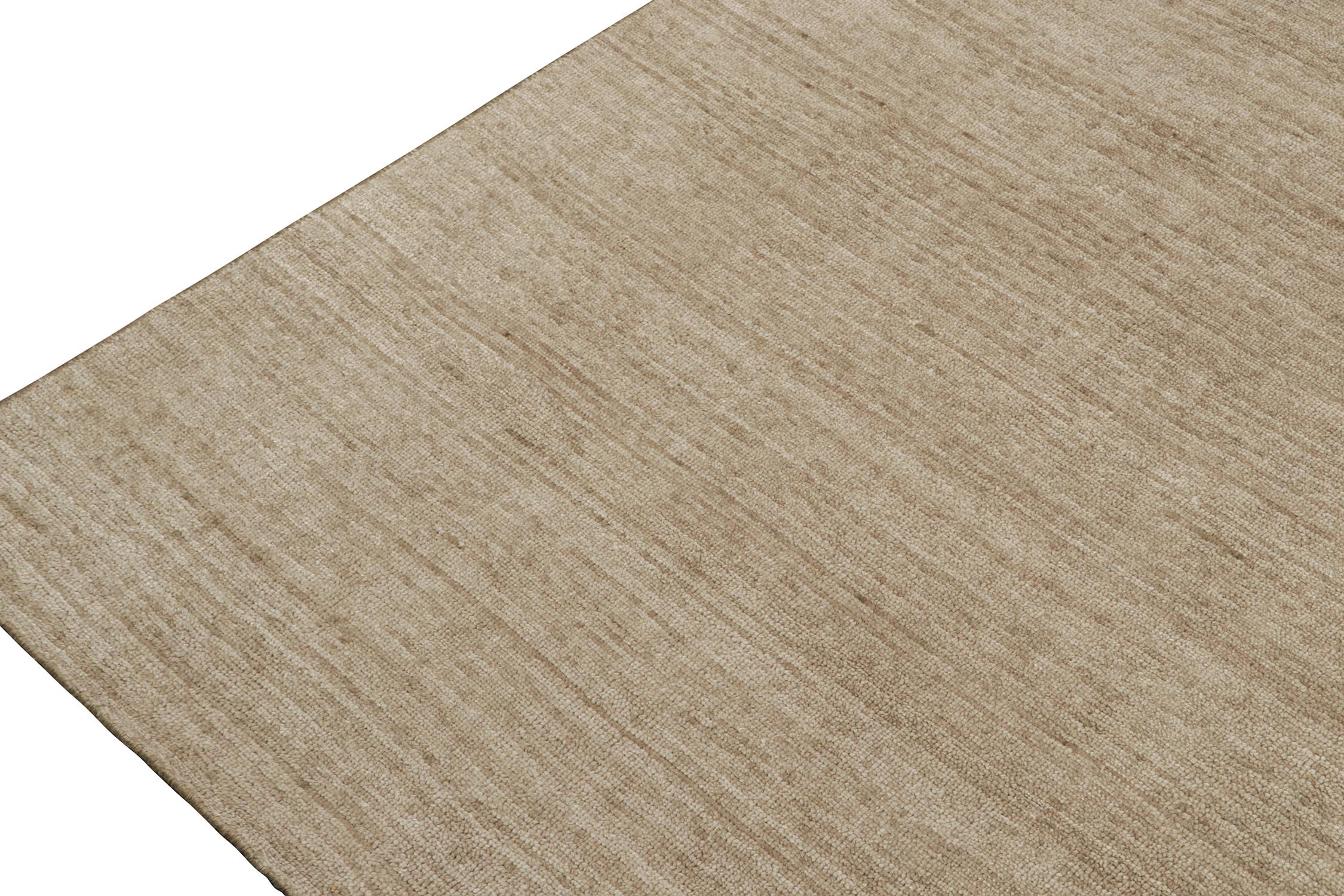 Contemporary Rug & Kilim’s Plain Modern Rug in Beige-Brown Tone-on-Tone For Sale