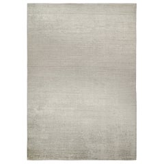 Rug & Kilim’s Plain Modern Rug in Solid Silver and Off-White Tone-on-Tone