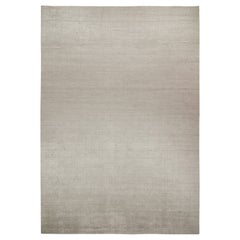 Rug & Kilim’s Plain Modern Rug in Solid Silver-Gray Tone-on-Tone