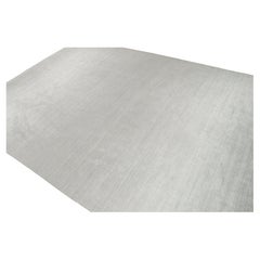 Rug & Kilim’s Plain Modern Rug in Solid Silver-Gray Tone-on-Tone