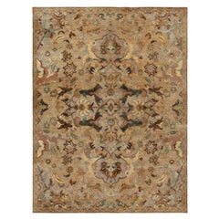 Rug & Kilim’s Polonaise Style Rug in Beige-Brown with Floral Patterns