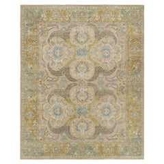 Rug 
Kilim
s Polonaise Style Teppich in Beige mit goldenen und blauen Blumenmustern