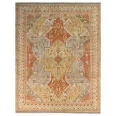 Rug & Kilim’s Polonaise Style Rug in Red and Beige-Brown Medallion Pattern
