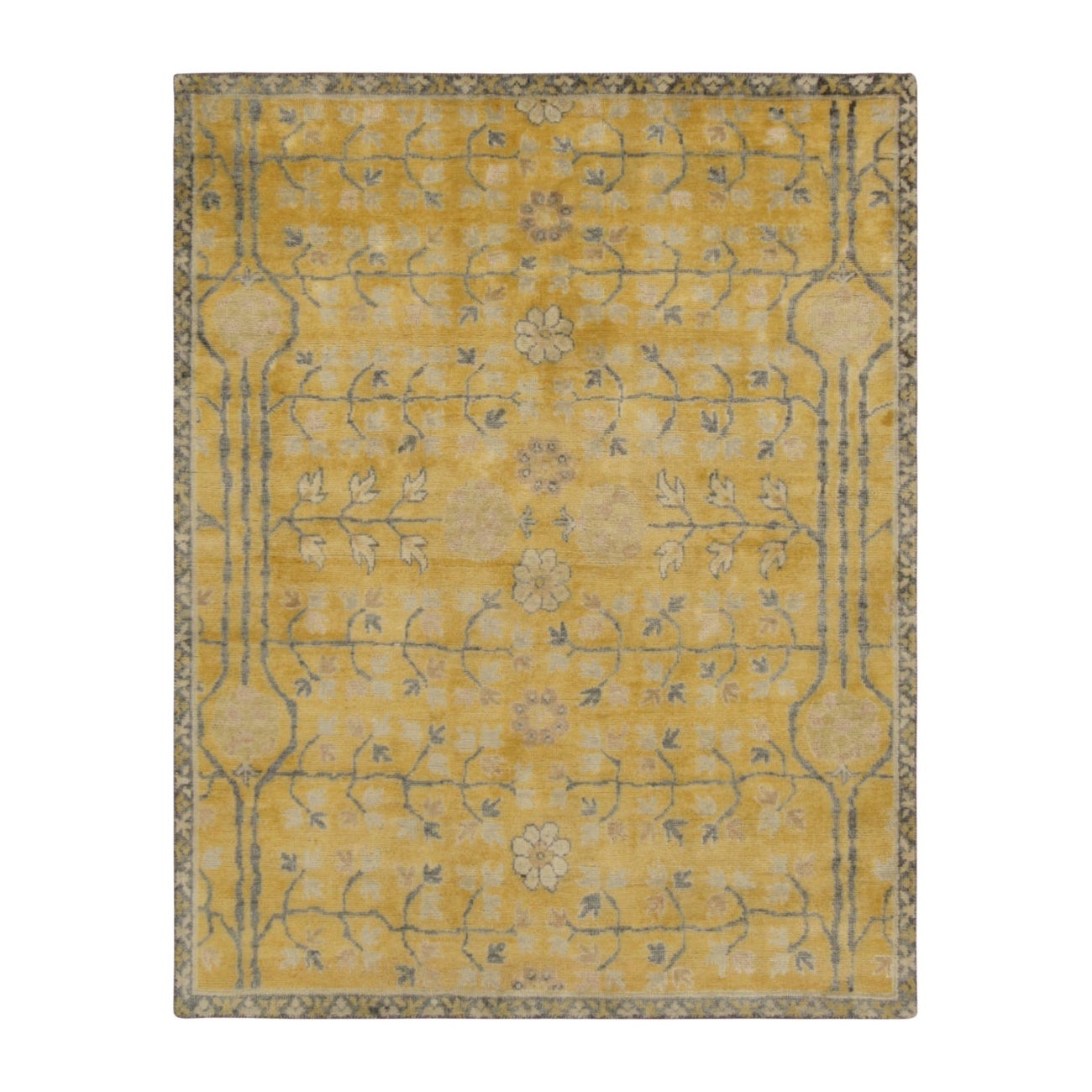 Alfombra inspirada en Samarcanda de Rug
Kilim en dorado luminoso con motivos florales
