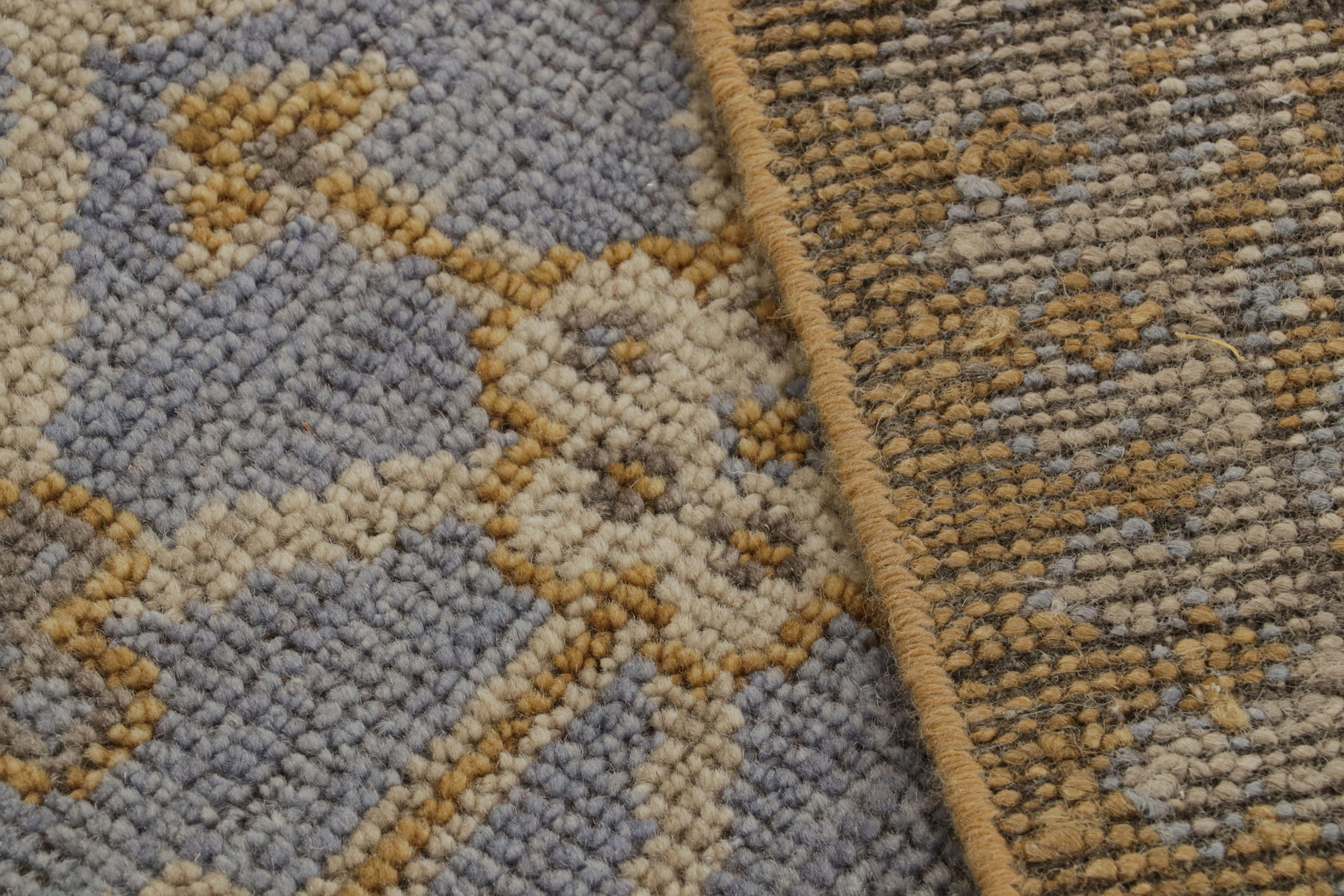 Rug & Kilim's Samarkand Style Teppich in Blau mit geometrischen Mustern (Wolle) im Angebot