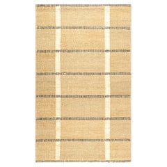 Rug & Kilim’s Scandinavian Custom Rug in Beige-Brown with Black & White Stripes