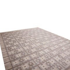 Rug & Kilim's skandinavisch inspirierter beige-brauner und blauer Kilim-Teppich