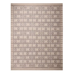 Rug & Kilim’s Scandinavian Inspired Beige-Brown and Blue Kilim Rug
