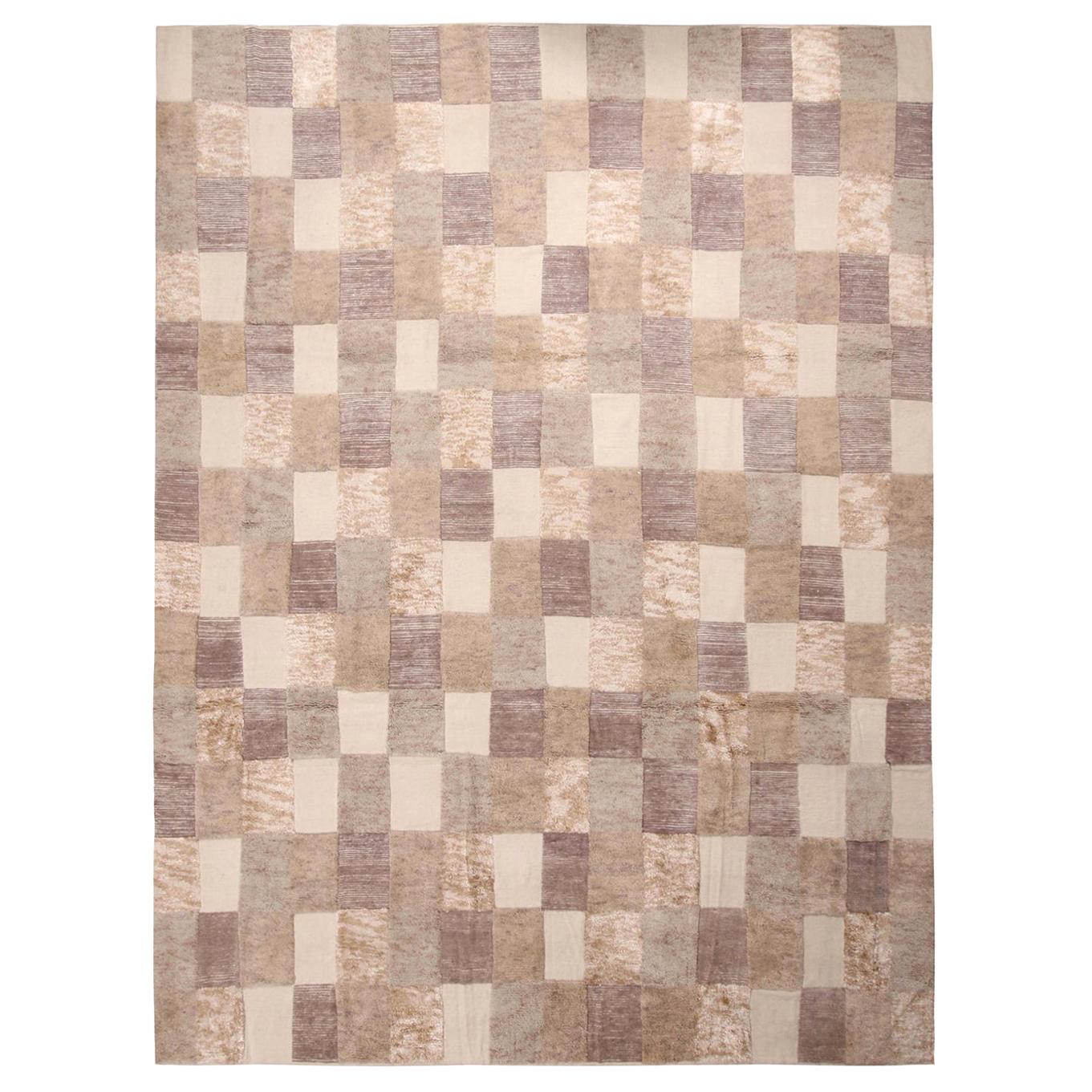 Rug & Kilim�’s Scandinavian-Inspired Beige Brown and Gray Wool Pile Rug