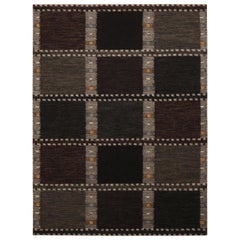 Rug & Kilim - Tappeto Kilim in lana beige-marrone e verde di ispirazione scandinava - 10x12