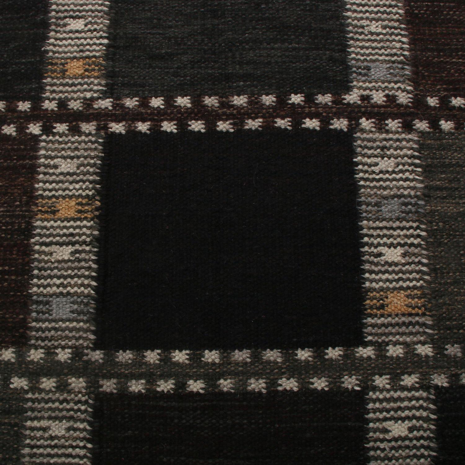 Scandinavian Modern Rug & Kilim’s Custom Scandinavian Rug Design With Geometric Patterns For Sale