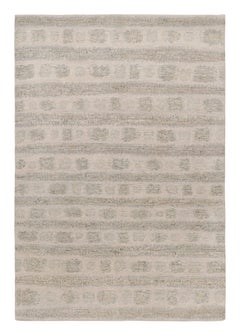 Rug & Kilim’s Abstract Rug with Gray and Beige All Over Geometric Patterns