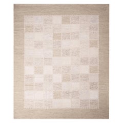 Rug & Kilim - Tappeto di ispirazione scandinava in lana grigio beige e marrone chiaro